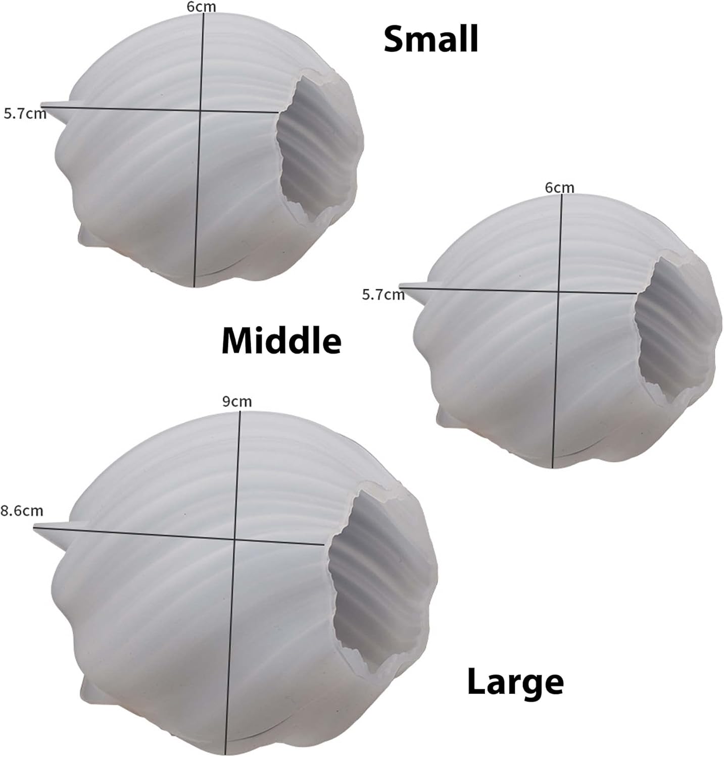 3 Pack Wave Candle Molds - Multiple Size Ball, Spiral & Resin Casting Molds for Soap Making & Home Decor