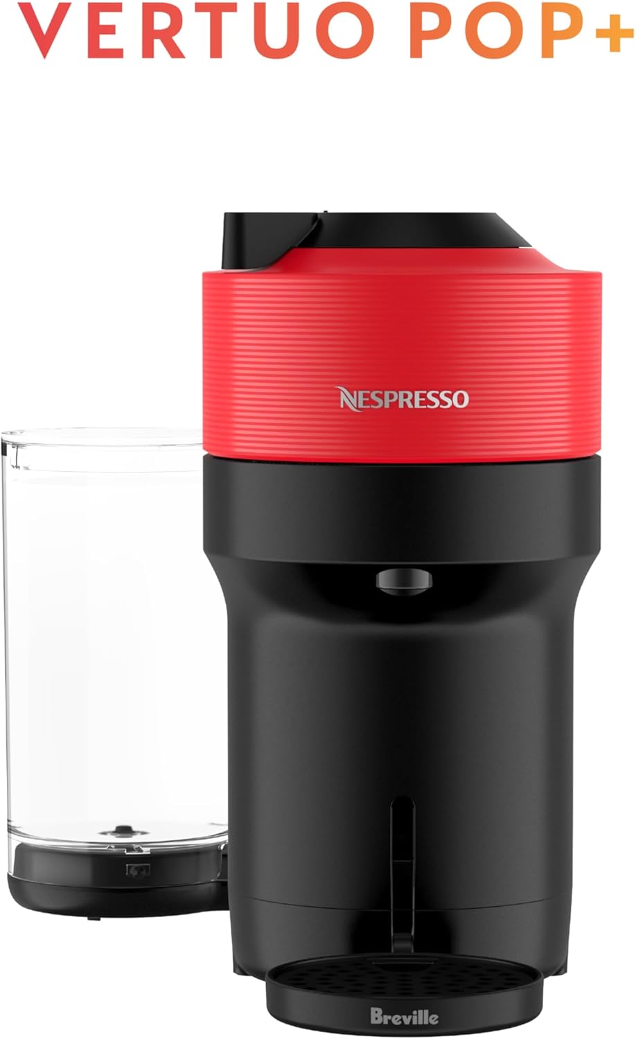 Nespresso Vertuo Pop+ Coffee and Espresso Maker by Breville with Milk Frother, Spicy Red