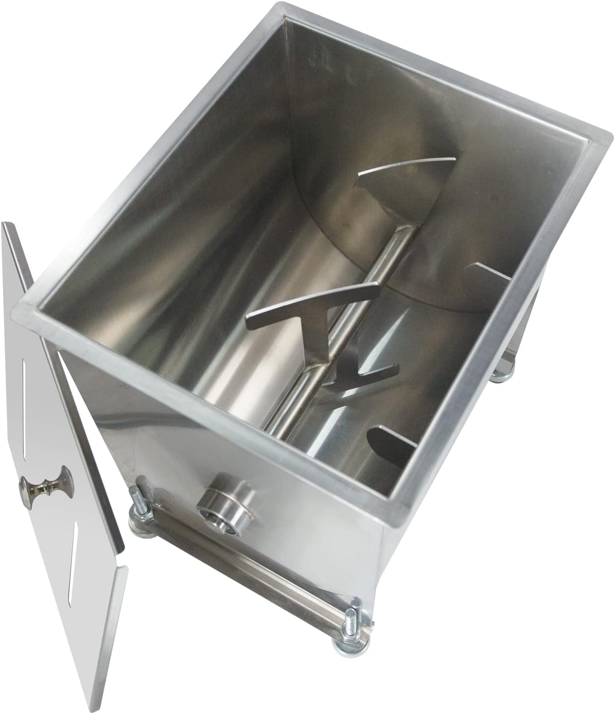 CMI Commercial Tilting Mixer Stainless Steel Manual Meat Mixers with Lid, 20Lb/10L Tilt Tank,(Mixing Maximum 15Lb for Meat),Sausage Mixer Machine Meat Processing Equipment