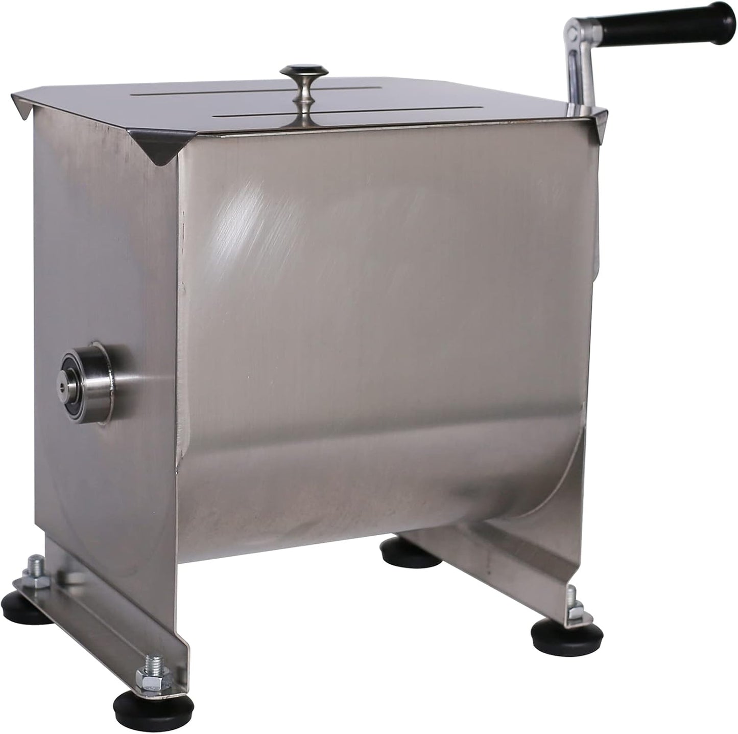 CMI Commercial Stainless Steel Manual Meat Mixers with Lid,40Lb/20L Tank,(Mixing Maximum 30-Pound for Meat),Sausage Mixer Machine Meat Processing Equipment With Gear
