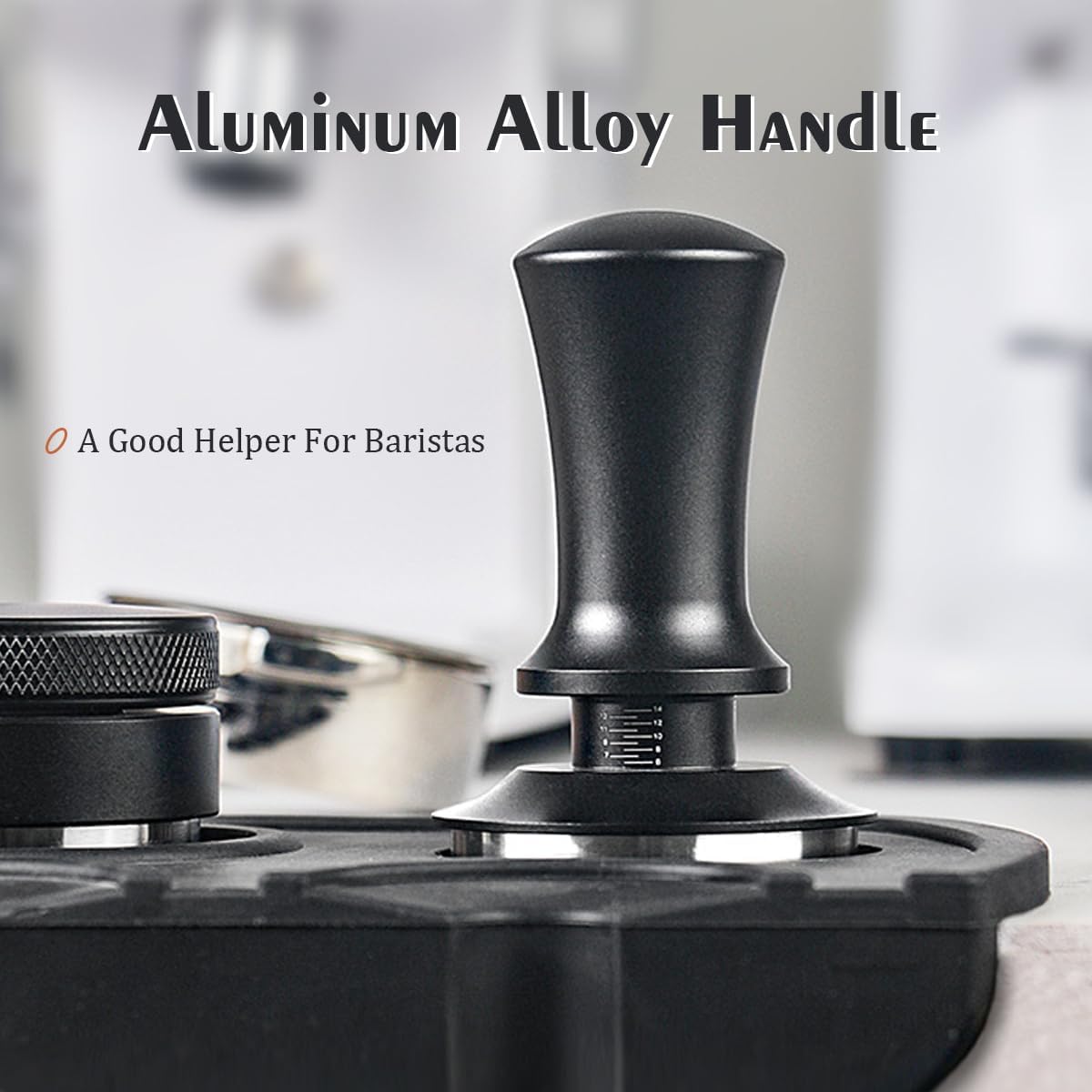 58mm Calibrated Spring-Loaded Espresso Tamper – 30lb Self-Leveling Palm Tamper with Flat Stainless Steel Base – Compatible with 58mm/58.35mm Portafilter Baskets