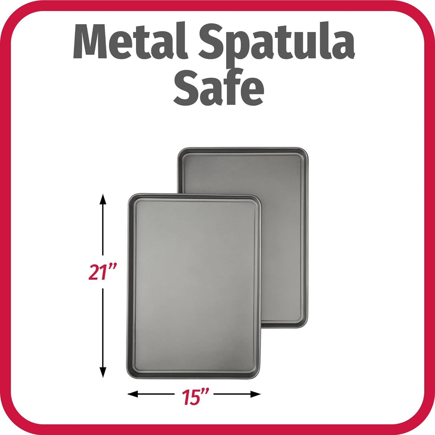 GoodCook Everday Nonstick Carbon Steel 15” x 21” Baking Sheet Set, 2 Pack – Extra-Large Carbon Steel Cooking Pans, Bakeware Set, Cookie Sheets for Baking, Oven Pan Set