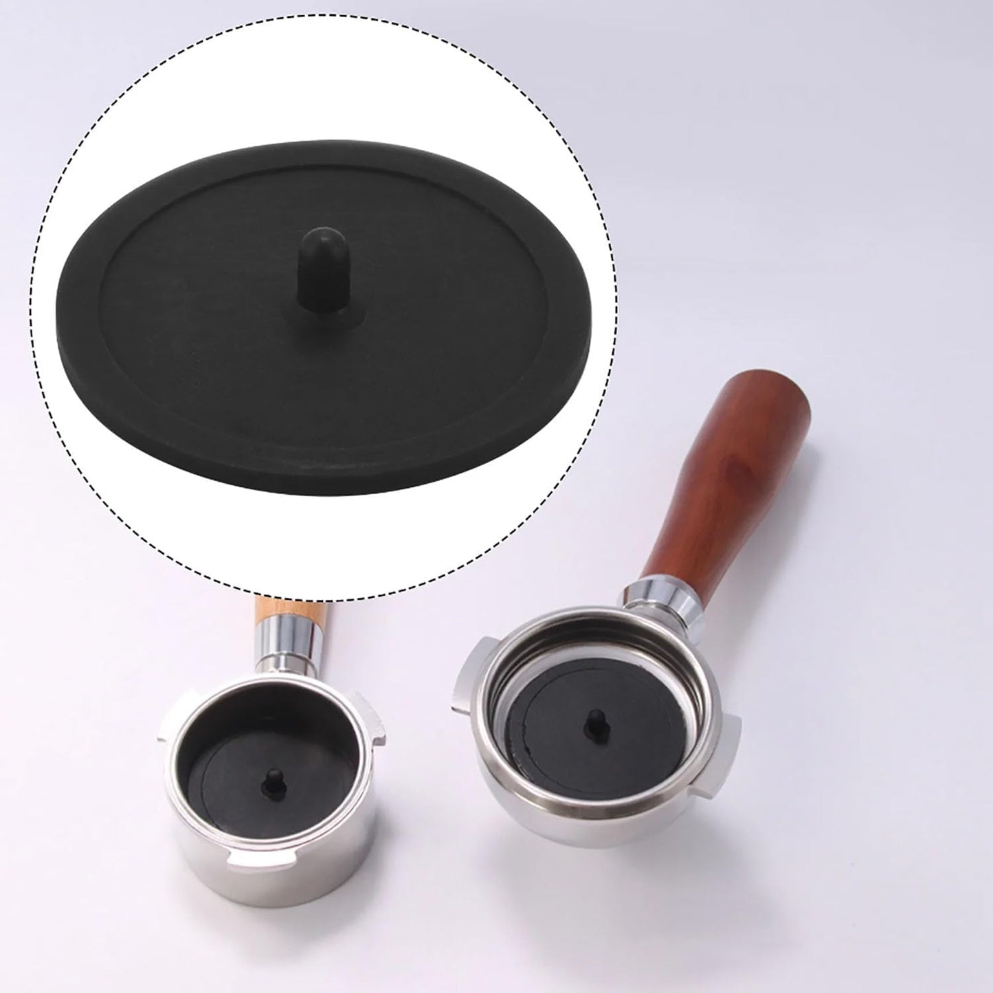 Coffee Machine Handle Cleaning Blind Plate Backflush Tray Blind Hole Insertion Port Filter Plate Cleaner 51mm Coffee Pad Backwashing Tray 2pcs