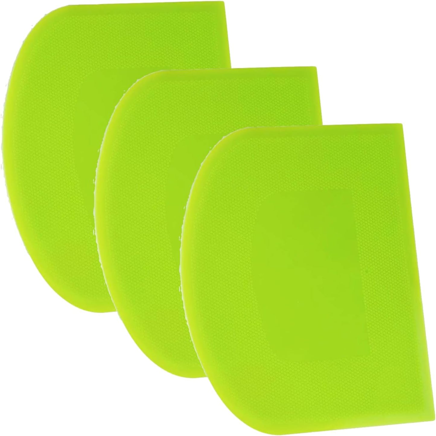 SURDOCA Dough Scraper Bench Scraper - 3P 7.1x4.9" Plastic Flexible Bowl Scraper, Sharp Edge & Angles Cake Scraper. Non-Slip Bakeware Decorating Tools Sculpting & Modeling Tools - Pure Green