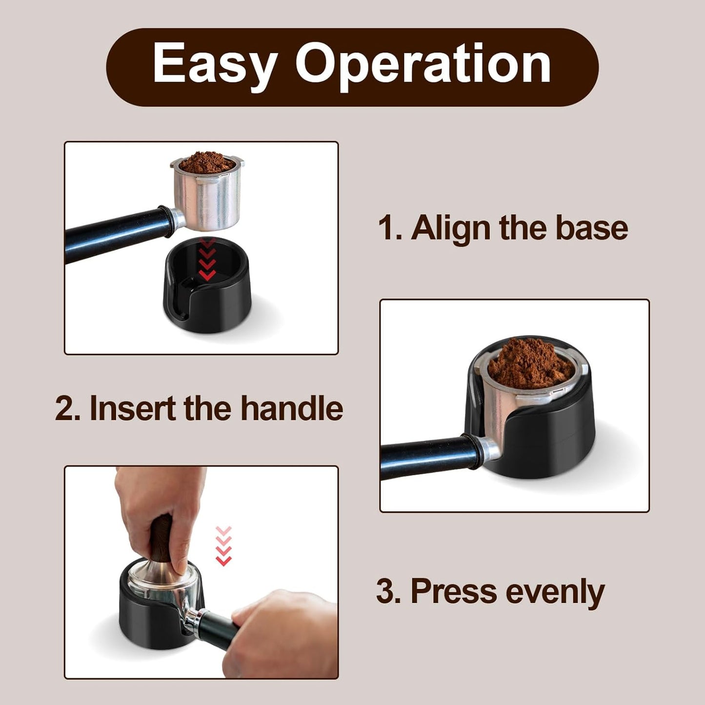 Coffee Tamper Base, Compatible with Ninja Espresso Es601 Anti-Slip Coffee Tamper Base for Ninja Handheld Support Stand Improves Stability Accessories (Black)