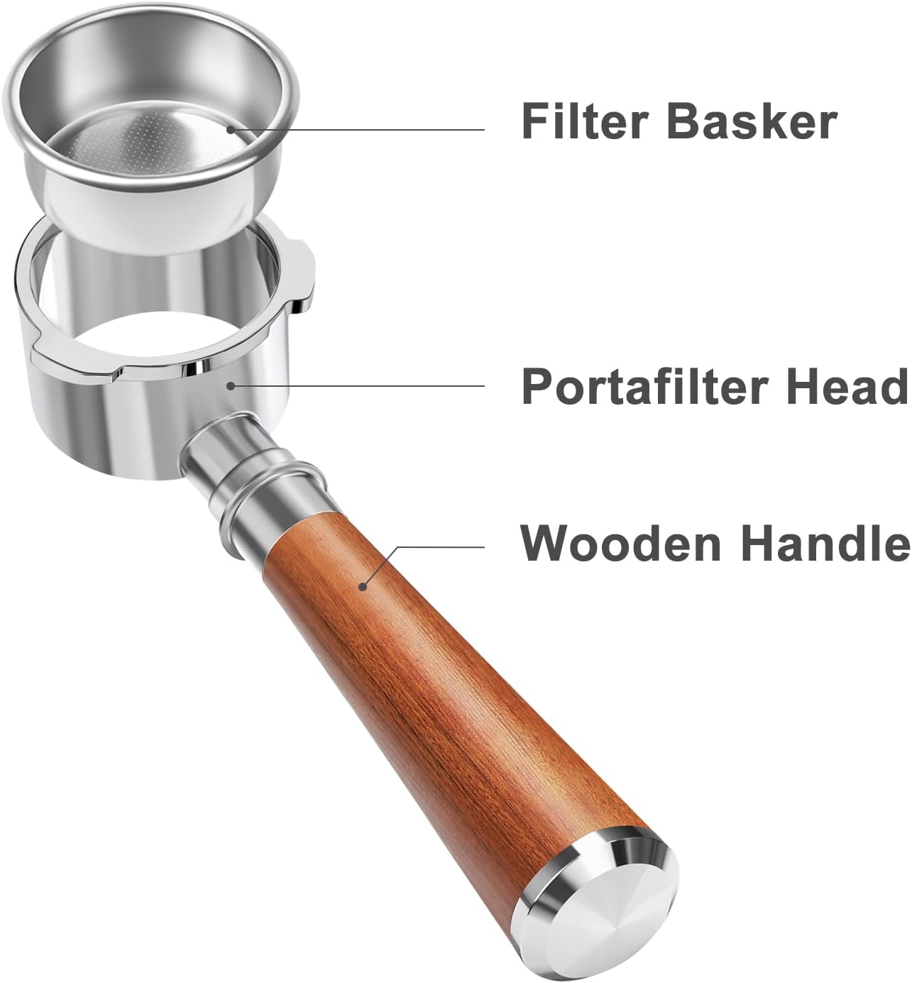 51mm Bottomless Portafilter 3 Ears Fits for CASABREWS CM5418, 3700Essential, 3700Gense, 3700Pro, Gevi 51mm 3 Ears Grouphead, Mr. Coffee Espresso and Cappuccino Machine, Stainless Steel Filter Basket