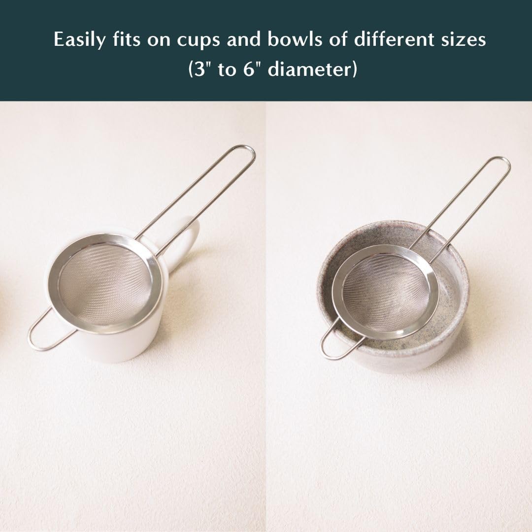 Naoki Matcha Large Stainless Steel Matcha Tea Sifter with Handle Matcha Set - Eliminate Clumps In Your Matcha Powder For Tastier Tea and Lattes