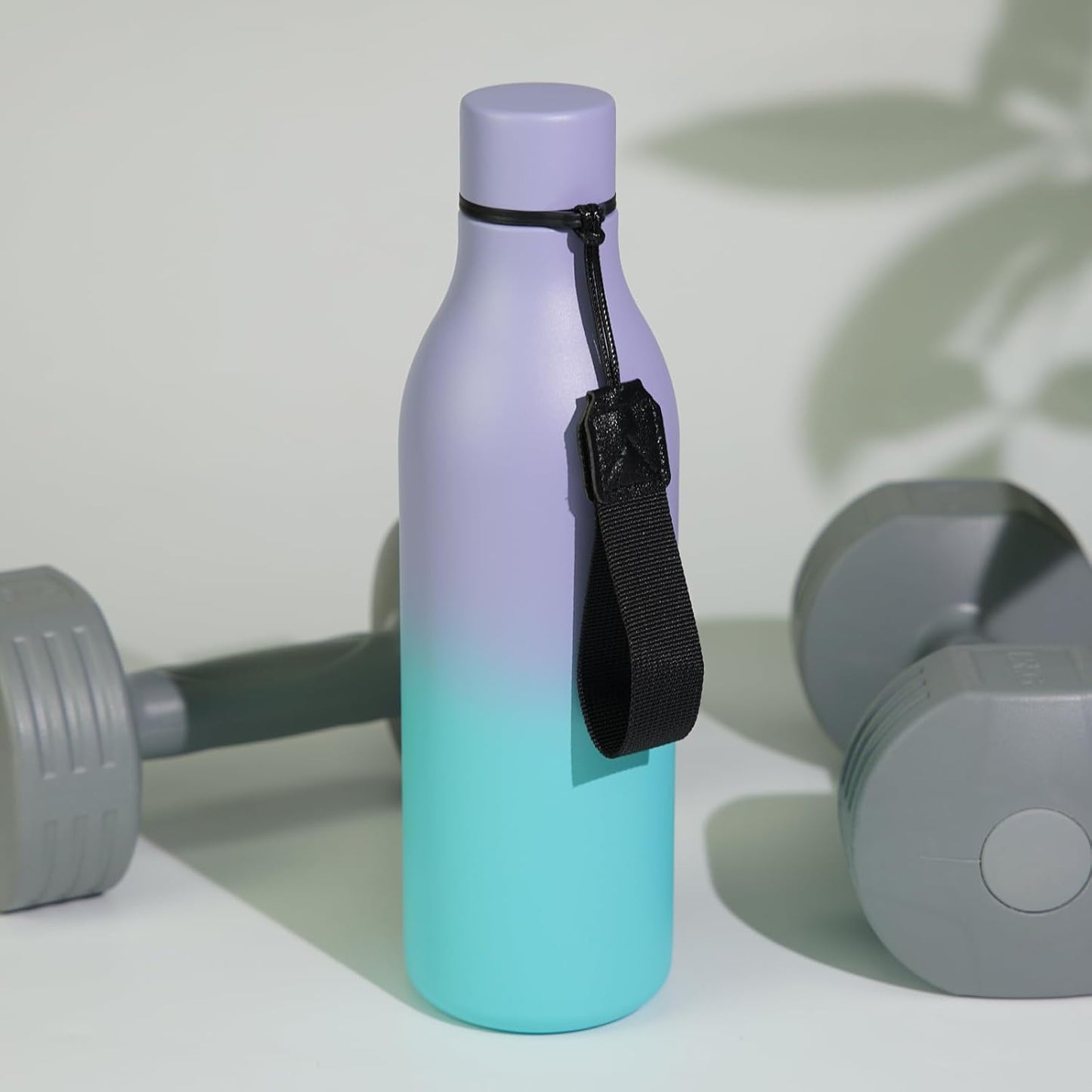 BJPKPK Insulated Water Bottles, 25 oz Stainless Steel Metal Water Bottle with Strap, BPA Free Leak Proof Thermos, Mugs, Flasks, Reusable Thermos for Sports & Travel, Lavender Mint