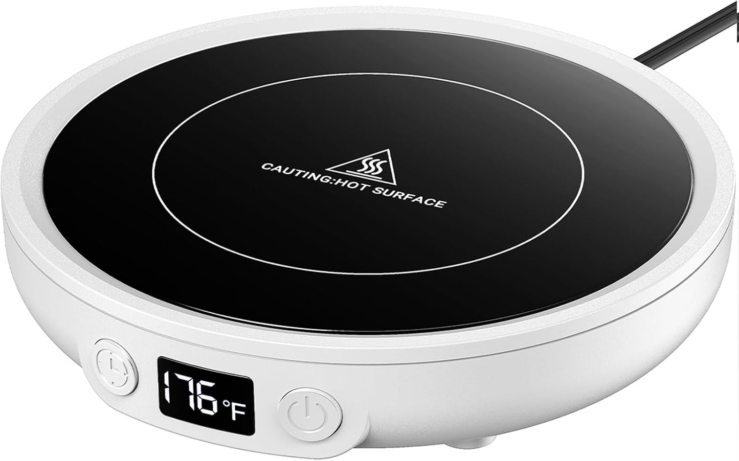 SWEETFULL Mug Warmer - Upgraded 36W Coffee Cup Warmer for Desk with 130℉-176℉ Digital Display, 2-12H Timer Auto Shut Off, Smart Electric Coffee Heating Plate, Ideal Gifts for Women Men - White