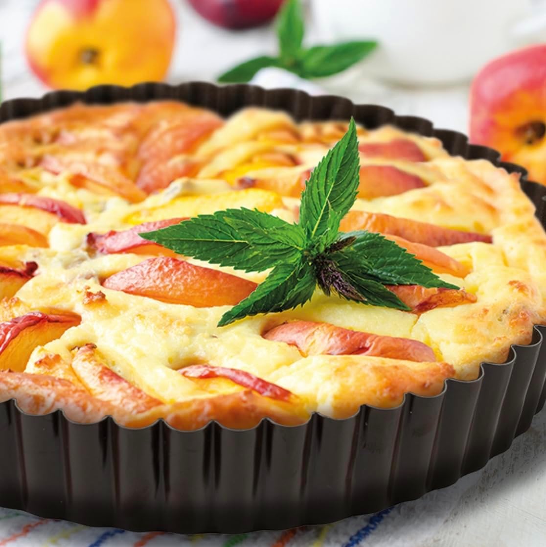 Paderno World Cuisine 8.625 Inch Fluted Non-Stick Tart Pan with Removable Bottom