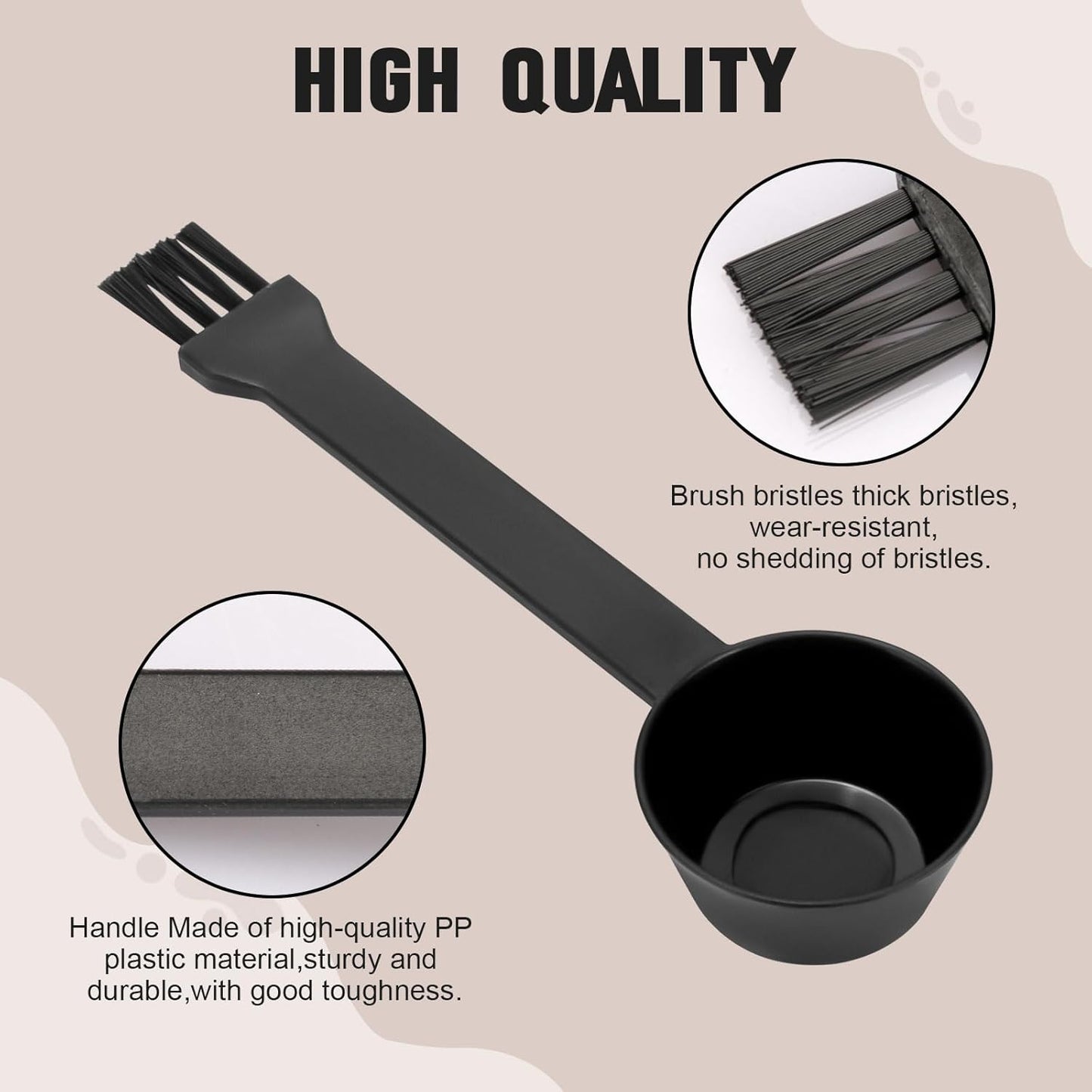 Coffee Spoon With Espresso Grinder Brush 2 in 1 Brush Compatible for Cuisinart DBM-8P1 Coffee Machine Brush for Coffee Grinder Cleaner Scooping Coffee Powder(2PCS)