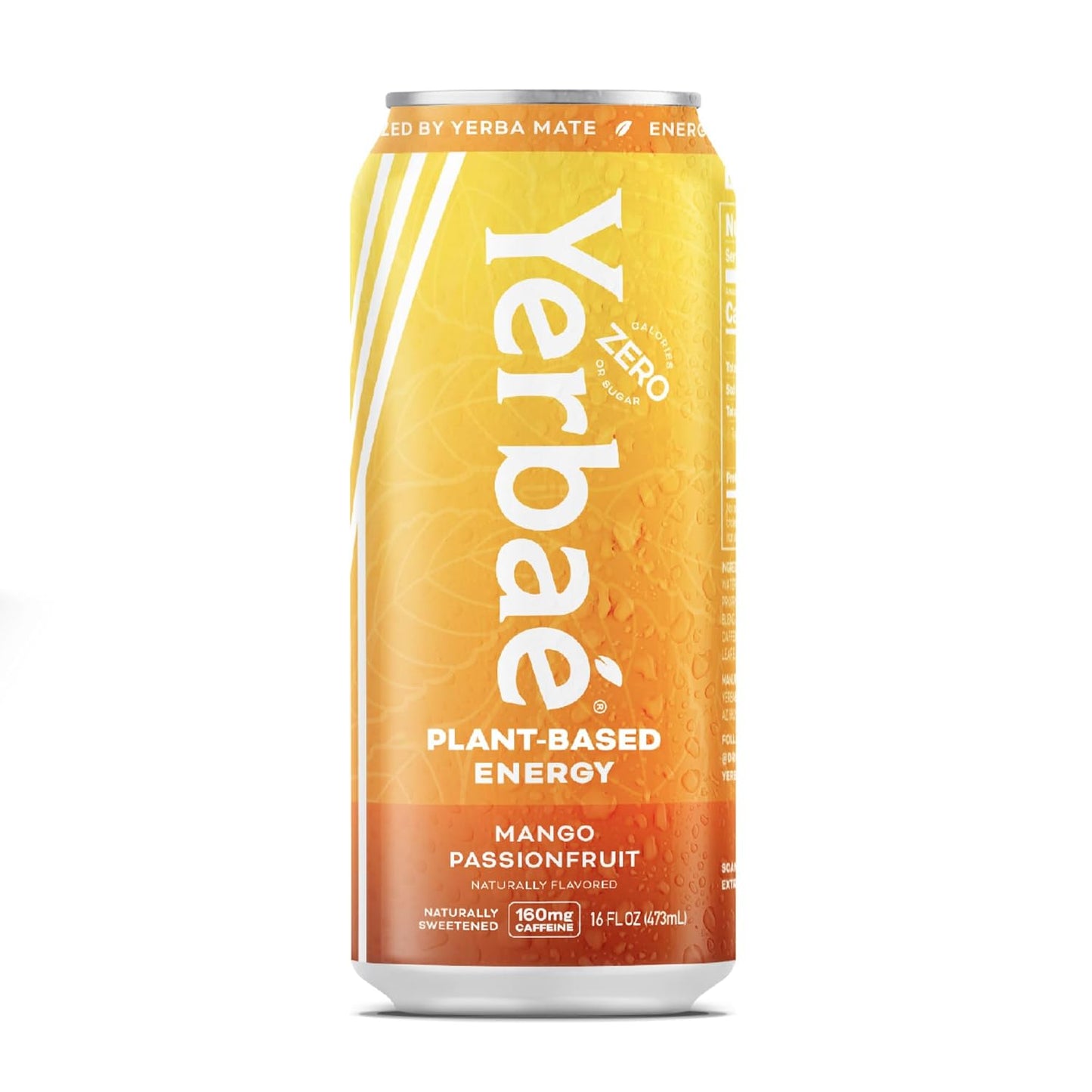 Yerbaé Mango Passion Fruit Functional Energy Drink - 0 Sugar, 0 Calories, 0 Carbs. Yerbae is Energized by Yerba Mate, Plant-Based, Healthy Alternative to Sugary Energy Beverages, 16oz cans (12 Pack)