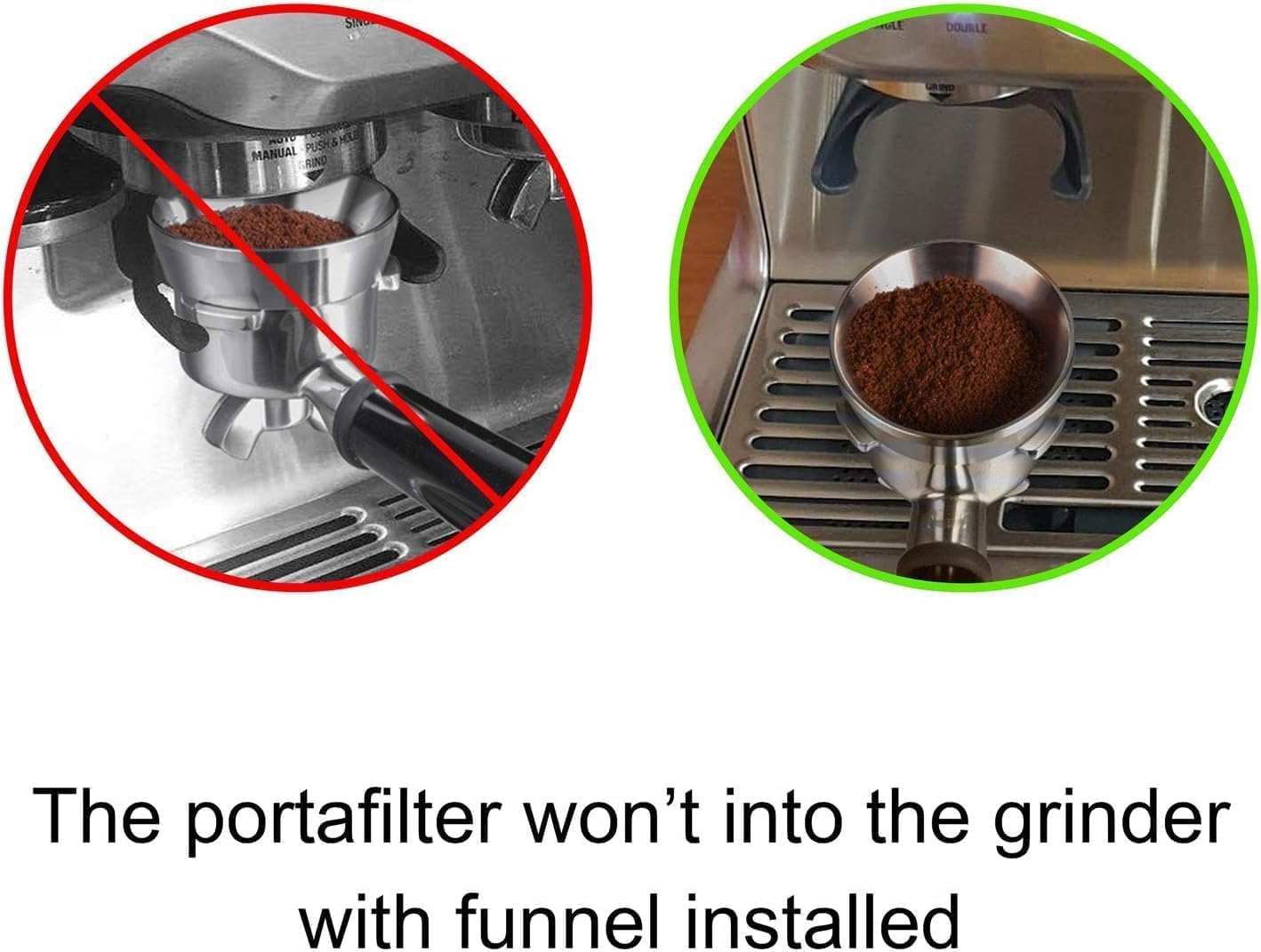 54mm Espresso Dosing Funnel LANLYSEN Magnetic Coffee Dosing Ring Stainless Steel Espresso dosing Funnel Espresso Dosing Ring with 8 Magnets Compatible with All 54mm Portafilter