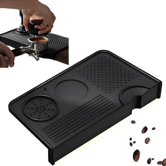 Espresso Tamping Mat – Food Grade Silicone Coffee Tamper Pad with Portafilter Slots, Heat Resistant, Anti-Slip, Waterproof Tamping Station for Baristas