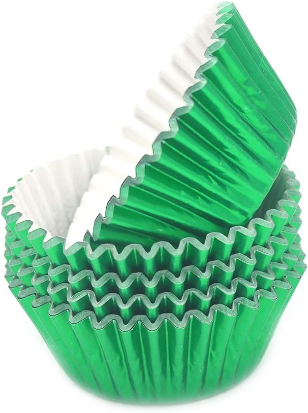 Standard Green Foil Cupcake Liners Muffin Baking Cups for Party and More, 100-Count
