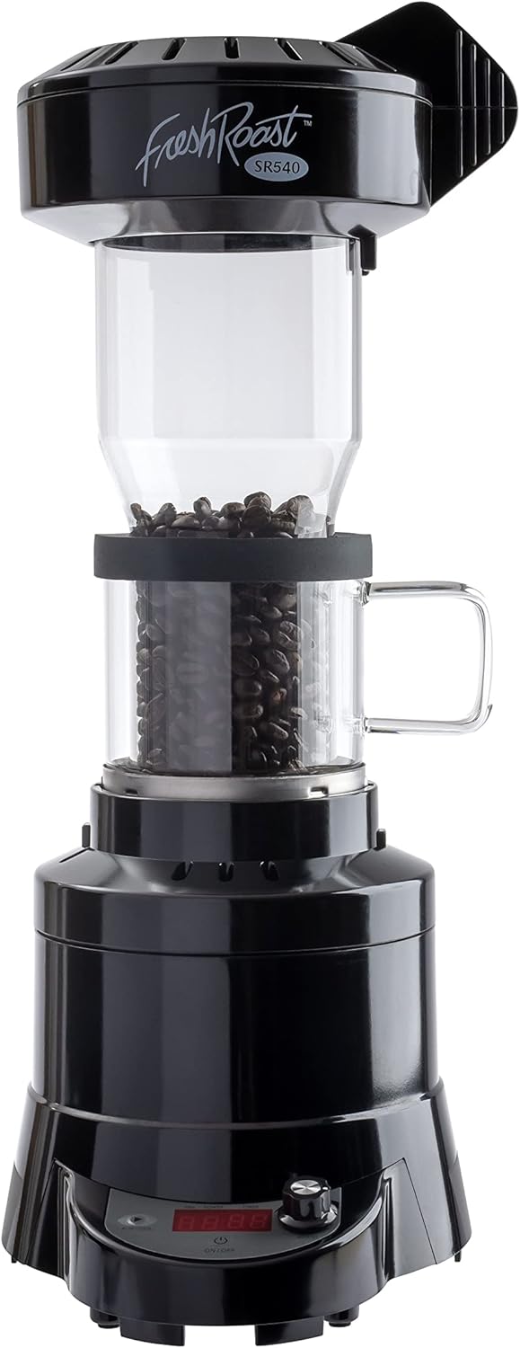 Coffee Roaster Bundle SR540, Glass Extension Tube, Pour Over DIgital Scale, (2lbs) Sample Pack of Green Beans, (2-Pack) Sample Trays, Chaff Brush