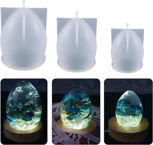 3 Pack Egg & Animal Shaped Resin & Silicone Molds - 3D Candle & Soap Mold Set for Table Decoration