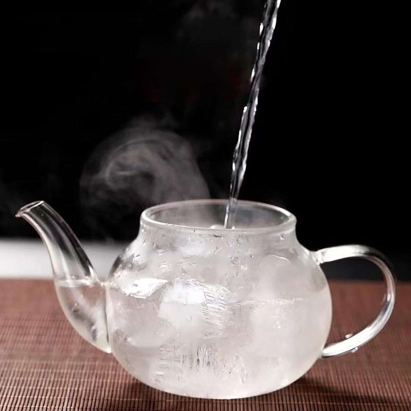 Glass Teapot with Infuser Clear Glass Tea Kettle 1000 ml Tea Pot for Stove Top, Loose Tea, Tea Maker Gift