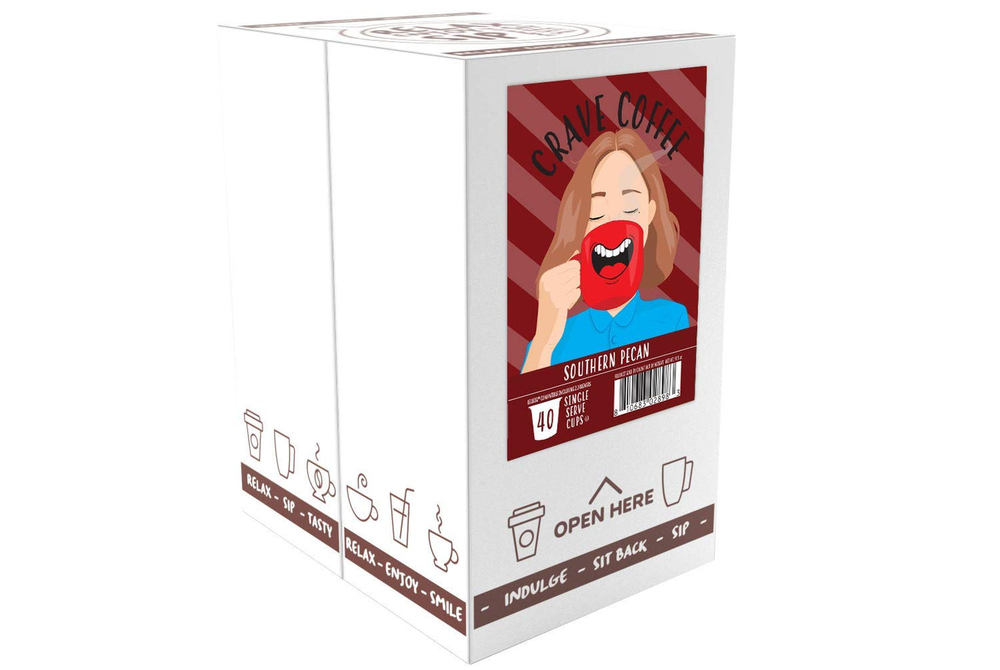 Crave Beverages Flavored Coffee Pods, Compatible with 2 K-Cup Brewers, Southern Pecan, 40 Count