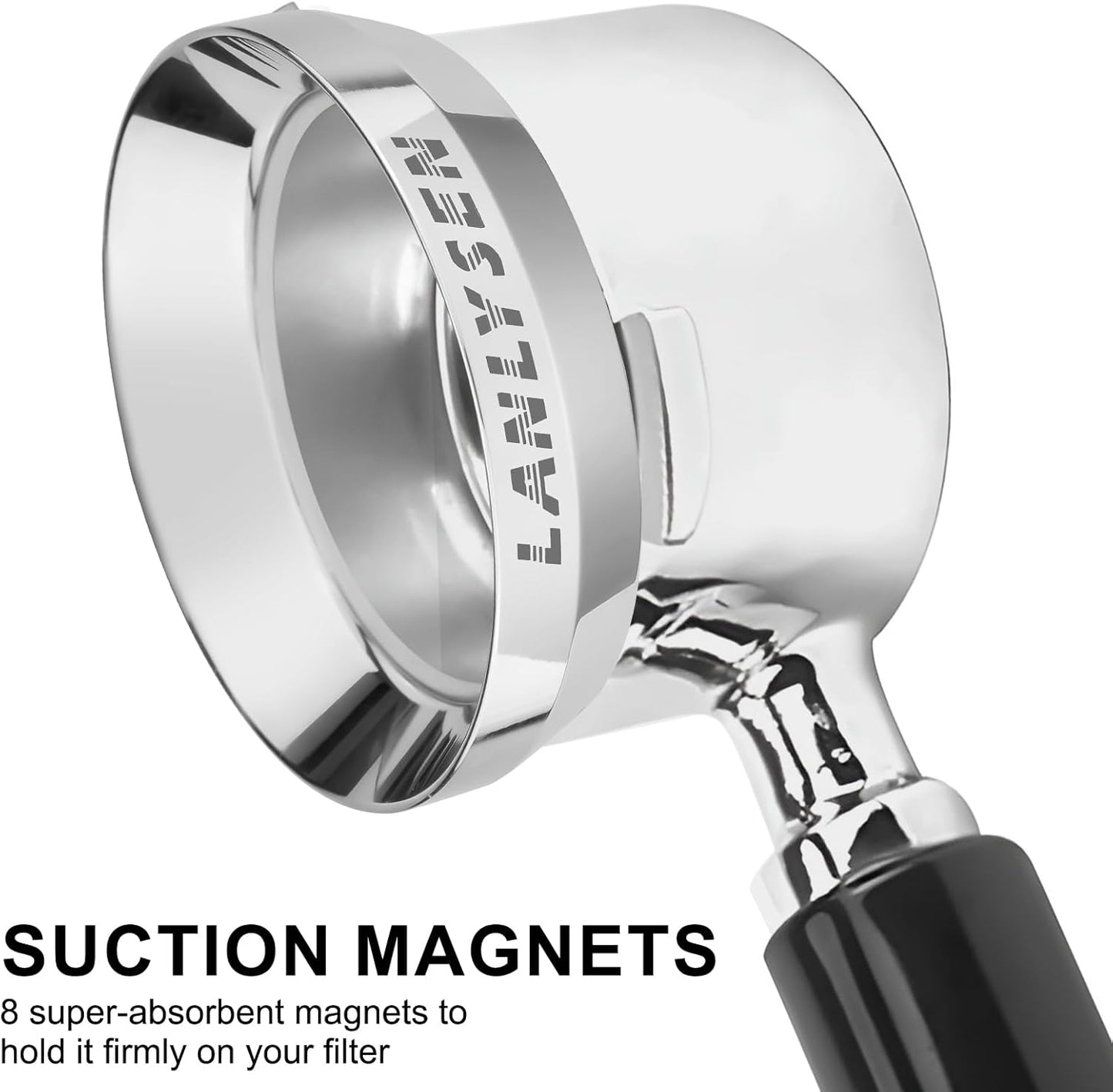 54mm Espresso Dosing Funnel LANLYSEN Magnetic Coffee Dosing Ring Stainless Steel Espresso dosing Funnel Espresso Dosing Ring with 8 Magnets Compatible with All 54mm Portafilter