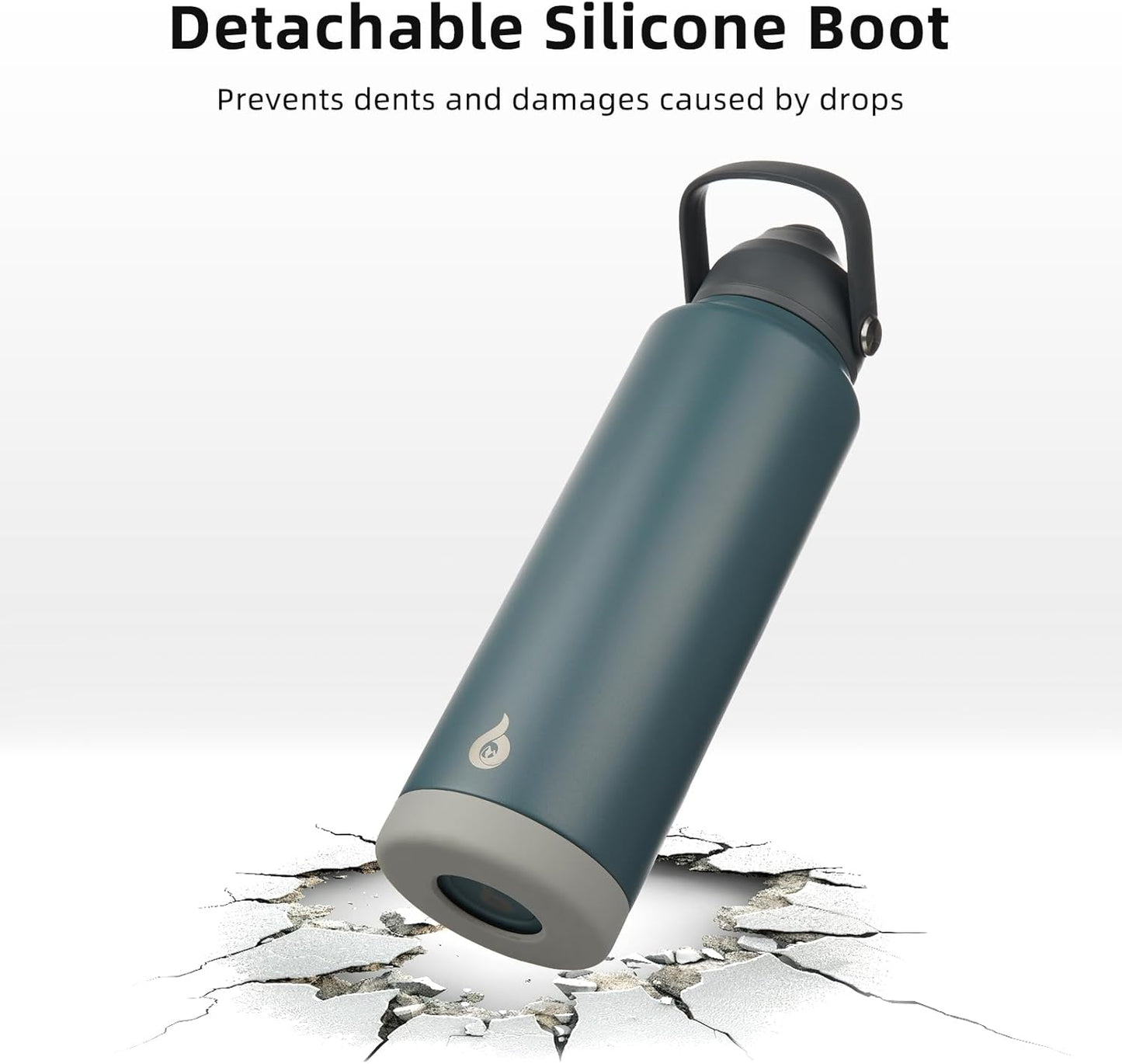 BJPKPK Water Bottle with Straw Lid, 32oz Vacuum Insulated Water Bottles, Metal Stainless Steel Thermos for Sports, Travel, BPA Free Leak Proof Thermos, Cups, Flasks, Tumblers, Grey