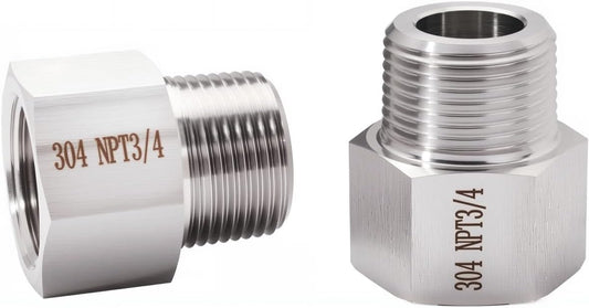 2 pieces Npt3/4 Female to Npt3/4 Male Reducer,3/4-3/4Water pipe Adapter, Fabricate of 304 Stainless Steel