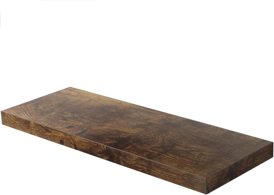 Floating Shelf, Set of 1 Wall Shelf, 36 in W x 12.75 in D x 2 in H Wooden Floating Wall Shelf with Invisible Brackets for Living Room/Bedroom/Bathroom/Kitchen Storage and Decor, Rustic Brown