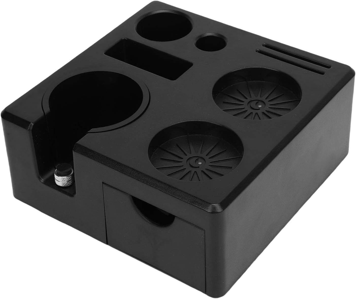 Coffee Tamping Station Organizer ABS Tamper Storage Holder Stand with Drawer for Portafilter Distributor Home Cafe