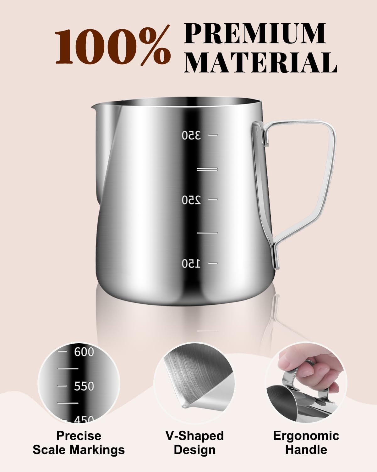 Espresso Kit, 350ml Espresso Milk Frothing Pitcher, 53mm Espresso Tamper, WDT Tool, 53.5mm Puck Screen, Dessert Spoons, Tamper Mat, Latte Art Pen &16 PCS Coffee Decorating Stencils