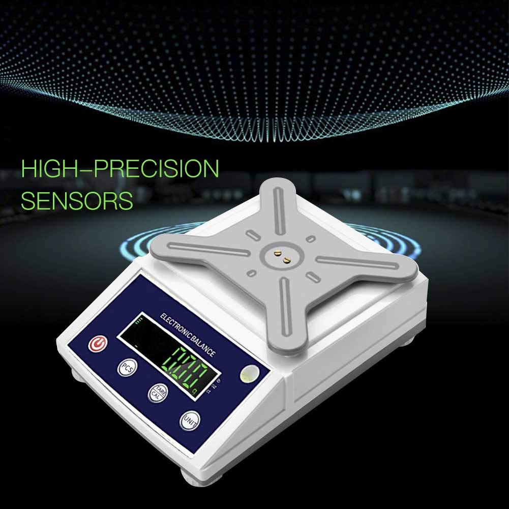Hochice High Precision Lab Gram Counting Scale Scientific Analytical Laboratory Balance Digital Electronic Scale Jewelry Scales 1000gx0.01g Accurate with RS232 Port
