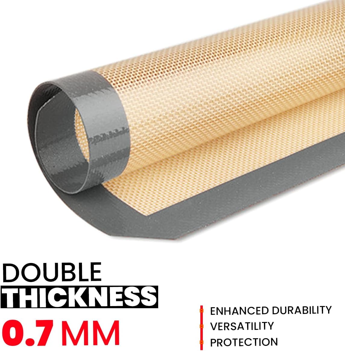 Silicone Baking Mats Half Sheet Non Stick for Oven Reusable 4 Pack - Thick Heavy Duty Silicone Baking Mat Cookie Sheet 1/2 Size for Macaron & Pastry - Half Size Rectangular Cooking Oven Liner Pad