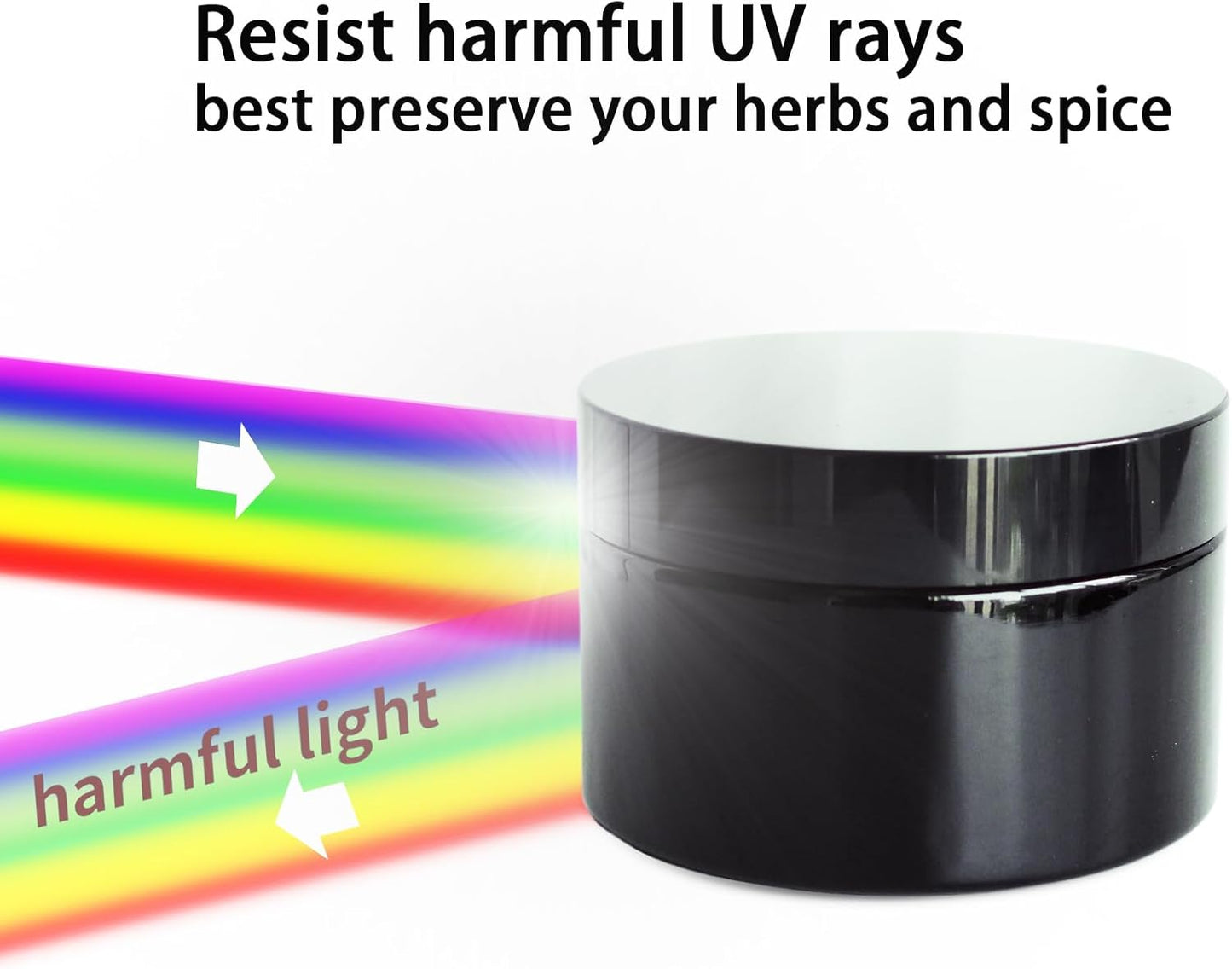 Black Glass Smell Proof Storage Jar 200ml Wide Mouth Airtight UV Protection Container for Spice Coffee