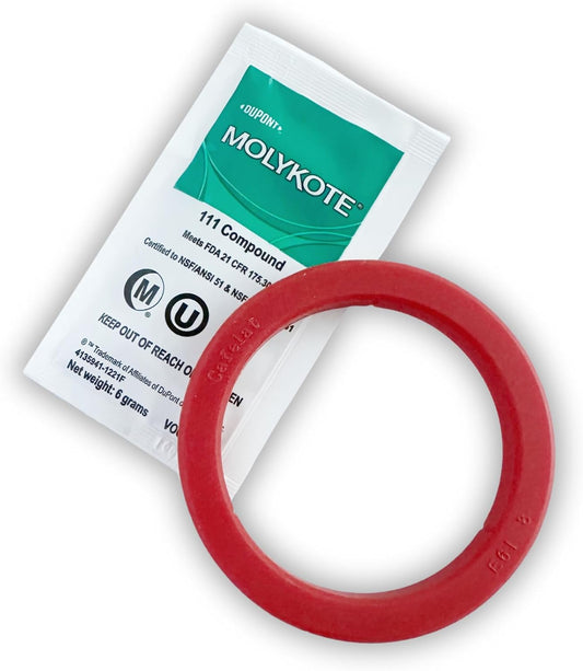 Gasket made for E61 Espresso Machines. Cafelat Gasket 8mm and Molykote 111 Grease. Compatible with Rocket Espresso, ECM, Quickmill, Vibiemme, Lelit 58mm, Wega, San Remo.