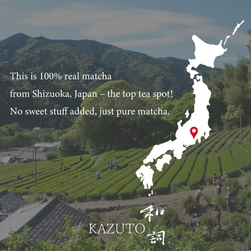 Kazuto Matcha Organic For latte And Cooking – Authentic Japanese First Harvest Culinary Grade Matcha Green Tea Powder from Shizuoka Antioxidants Unsweetned