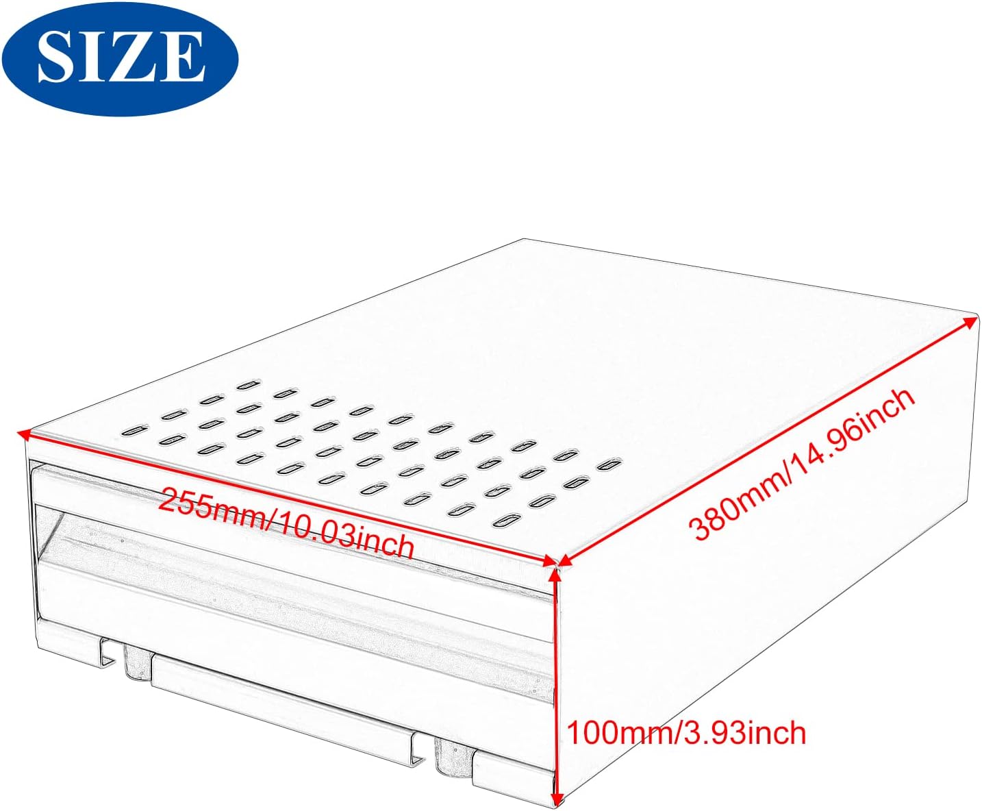 Espresso Knock Box Drawer, Stainless Steel Pull-Out Style Coffee Grounds Powder Container Bin for Cafes Restaurant Home Bar, Large, 14.96 x 10.03 x 3.93 inch (Black)