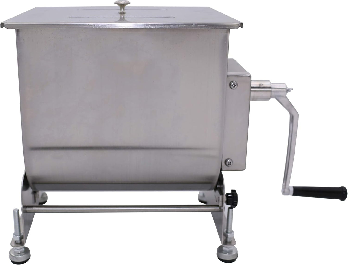 Commercial Stainless Steel 60-Pound/30-Liter Capacity Tilt Tank Manual Meat Mixers,(Mixing Maximum 45-Pound for Meat),Sausage Mixer Machine Meat Processing Equipment, Silver, FME30T