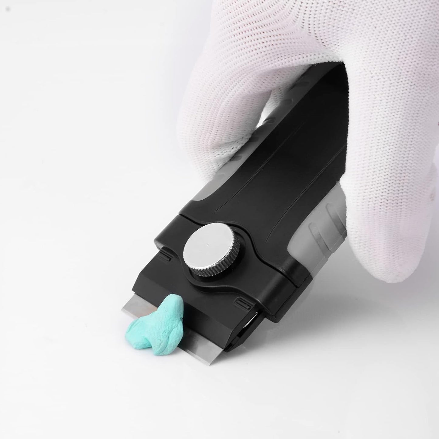 Gomake Razor Blade Scraper Tool with Blade Storage Container, Glass Cooktop Stove Scraper with 10PCS Stainless Steel Blades for Glass Clean,Paint,Old Label,Decal Sticker,Adhesive Remover-Grey