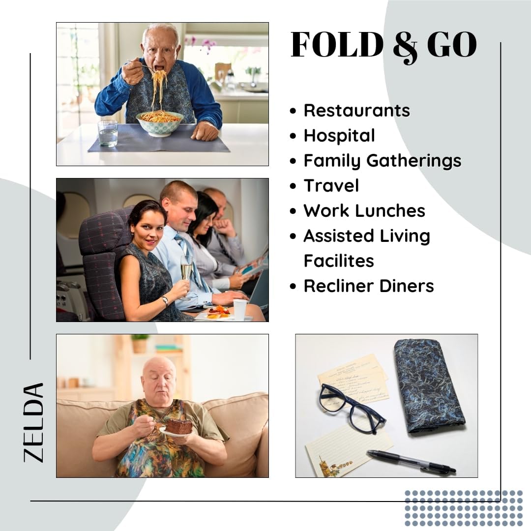 Adult Bib Scarf - Dignified Alternative to Bibs | Washable and Reusable Clothing Protectors for Eating