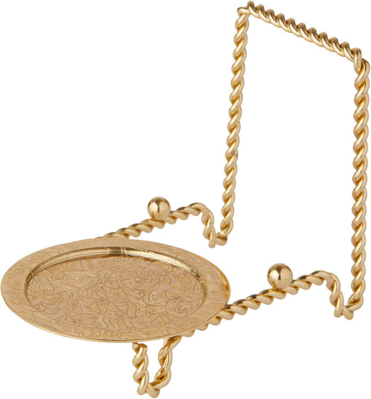 Bard's Ornate Twisted Shiny Gold-toned Cup and Saucer Stand, 3" H x 2.75" W x 4" D, Pack of 3