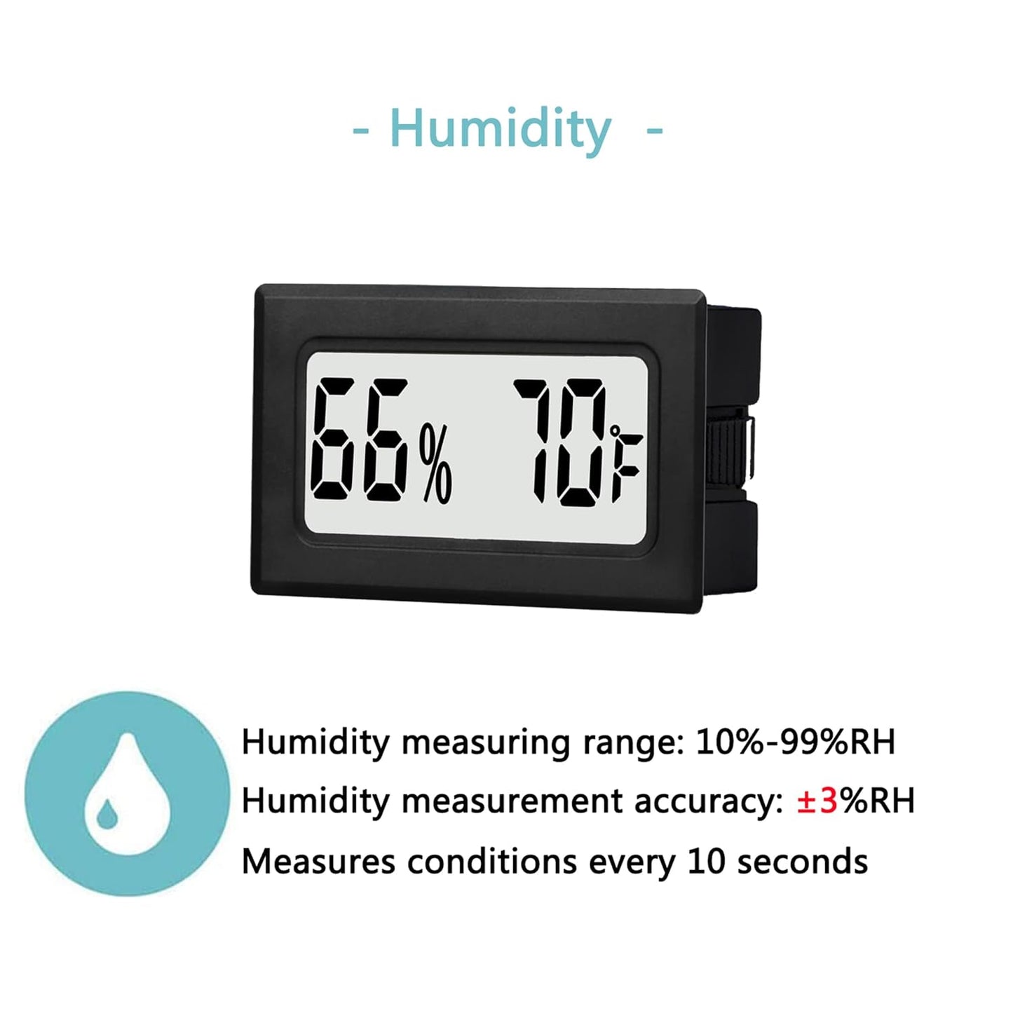 6 Pack Mini Small Digital Hygrometer Thermometer Indoor Temperature and Humidity Meter Gauge with Temp Humidity Sensor Monitor Fahrenheit (℉) for Jars,Home,Room
