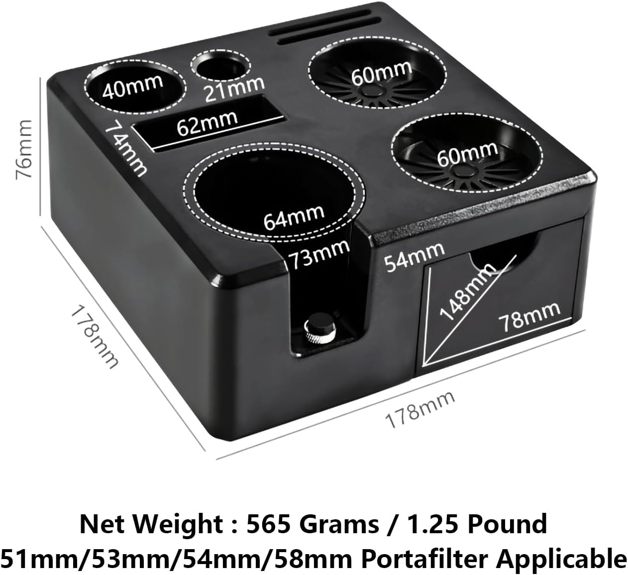 Coffee Tamper Mat Silicone Corner Tamping Mat (Coffee Tamping Station Black)