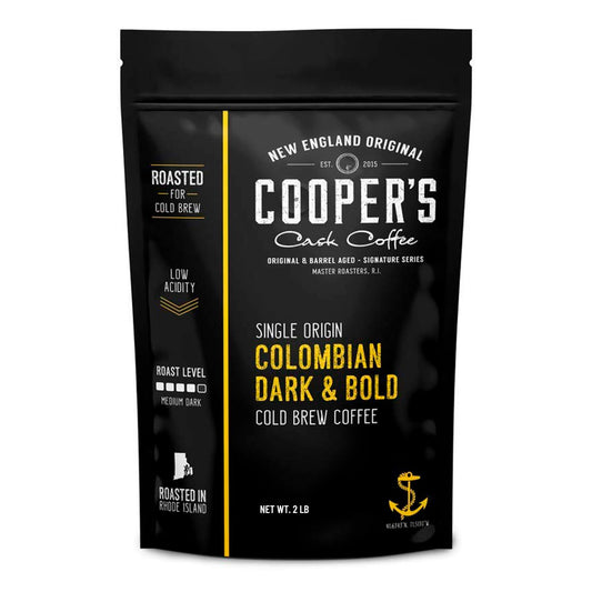 Cold Brew Coffee Colombian Reserve Single Origin Coarsely Whole Bean Coffee - 2 lb. Bag - Dark Roast