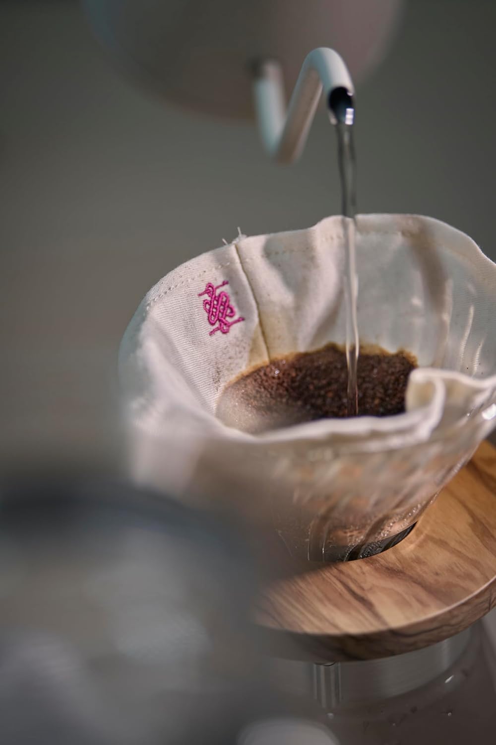 (3-PACK) ATHIA coffee filter for Chemex, Hario V60, 100% cotton Reusable Cone Shape Cloth Filter, 3-pack for 1-4 Cup Pour-over Drippers, Eco-friendly Alternative to Paper Filters