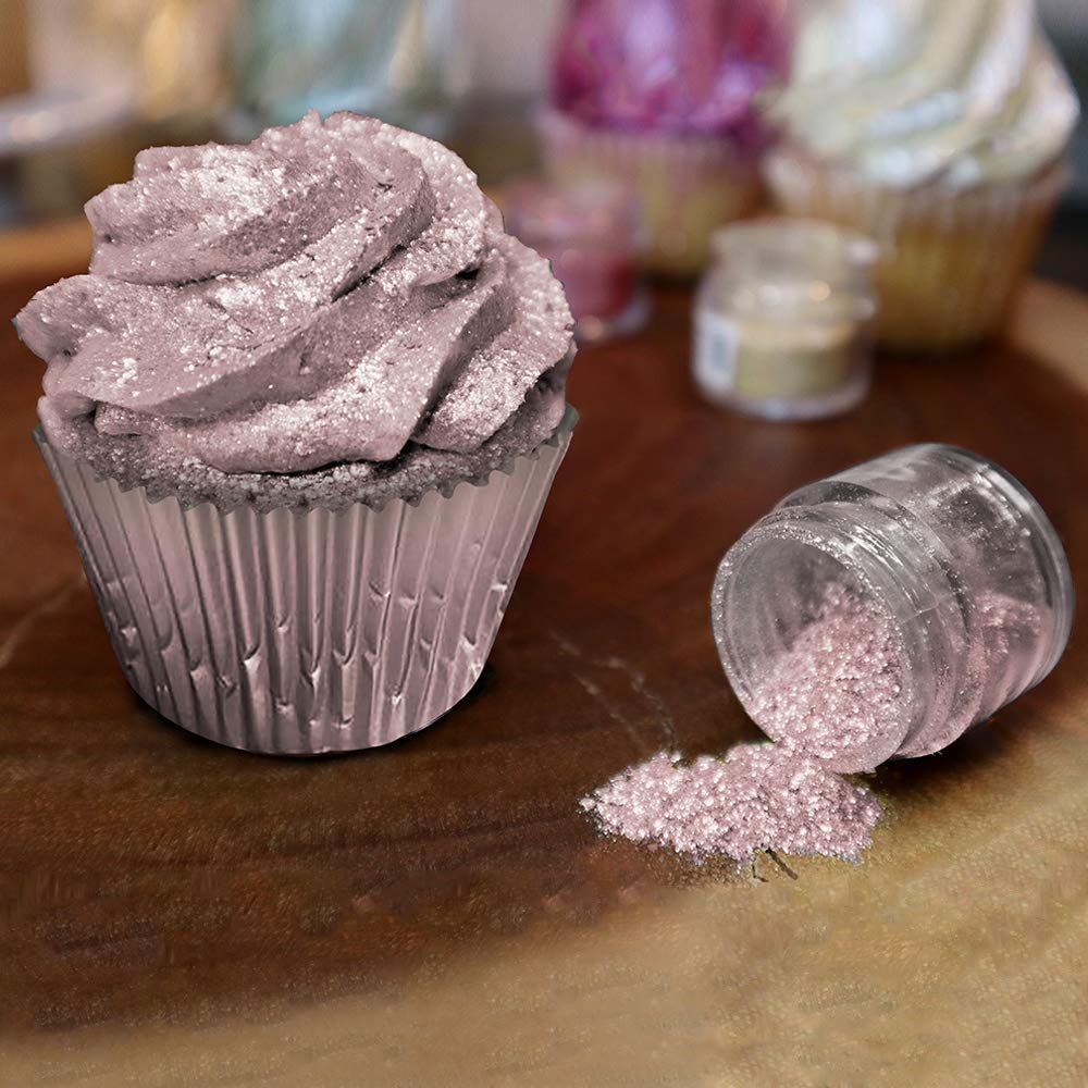 BAKELL Rose Gold Edible Glitter, 50 Grams | TINKER DUST Edible Glitter | KOSHER Certified | 100% Edible Glitter | Cakes, Cupcakes, Cake Pops, Drinks, Dessert Vegan Glitter & Dusts (50g, Rose Gold)