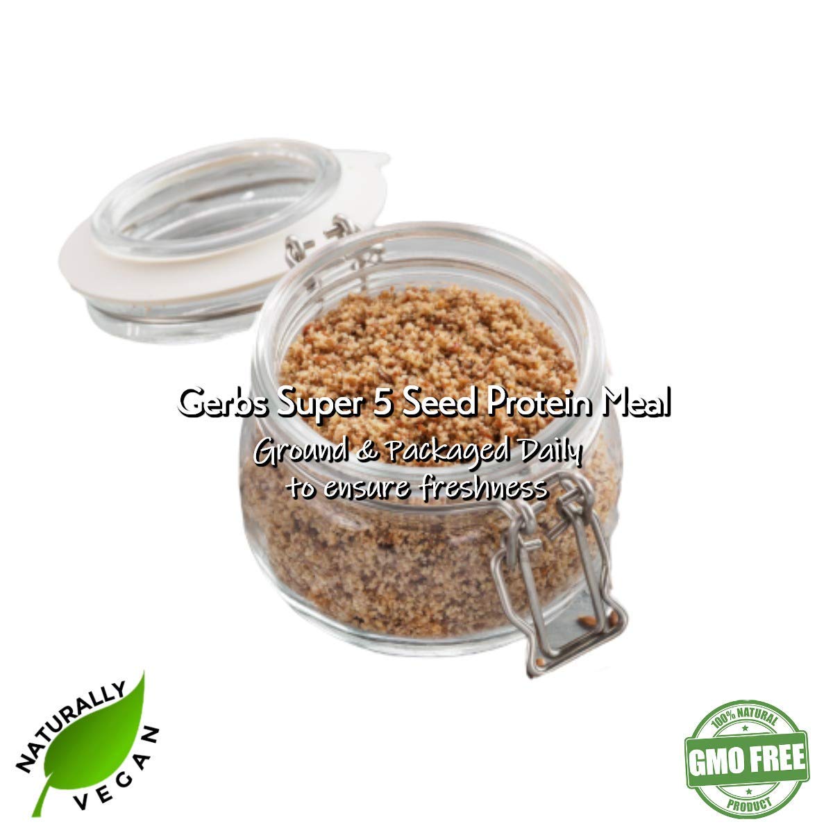 Ground Raw Pumpkin, Sunflower, Chia, Flax, Hemp Seed Meal by Gerbs - 4 LBS - Top 11 Food Allergen Free & Non GMO - Vegan & Kosher – Premium Full Oil Content Protein Powder