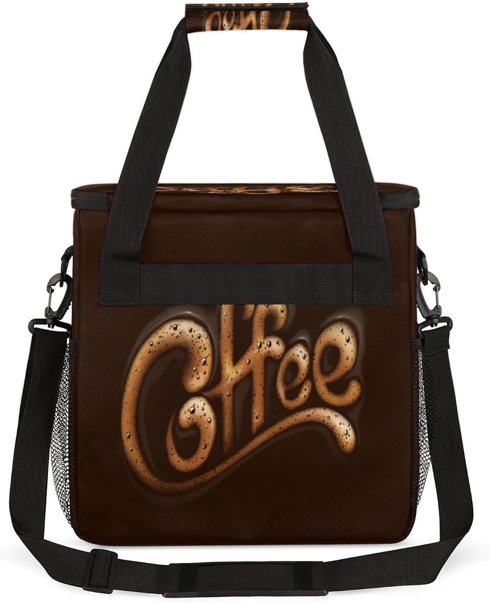 Brown Coffee Cafe Maker Carrying Bag Travel Case Compatible with Keurig K-Mini or K-Mini Plus Portable Single Serve Coffee Brewer Case with Pockets for K-cup Pods