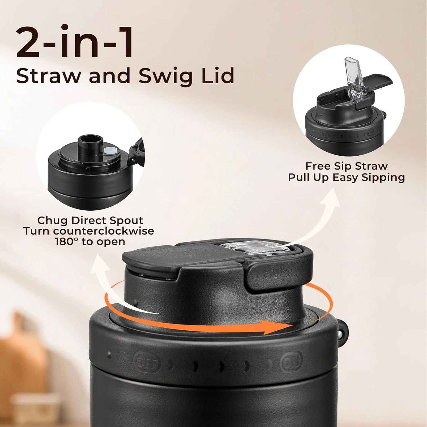 2 Pack 49oz Thermal Coffee Carafe and 15oz Insulated Water Bottle, Stainless Steel Vacuum Thermal Carafes and Water Bottle for Keeping Coffee, Tea, Water - Keep 12 Hours Hot, 24 Hours Cold