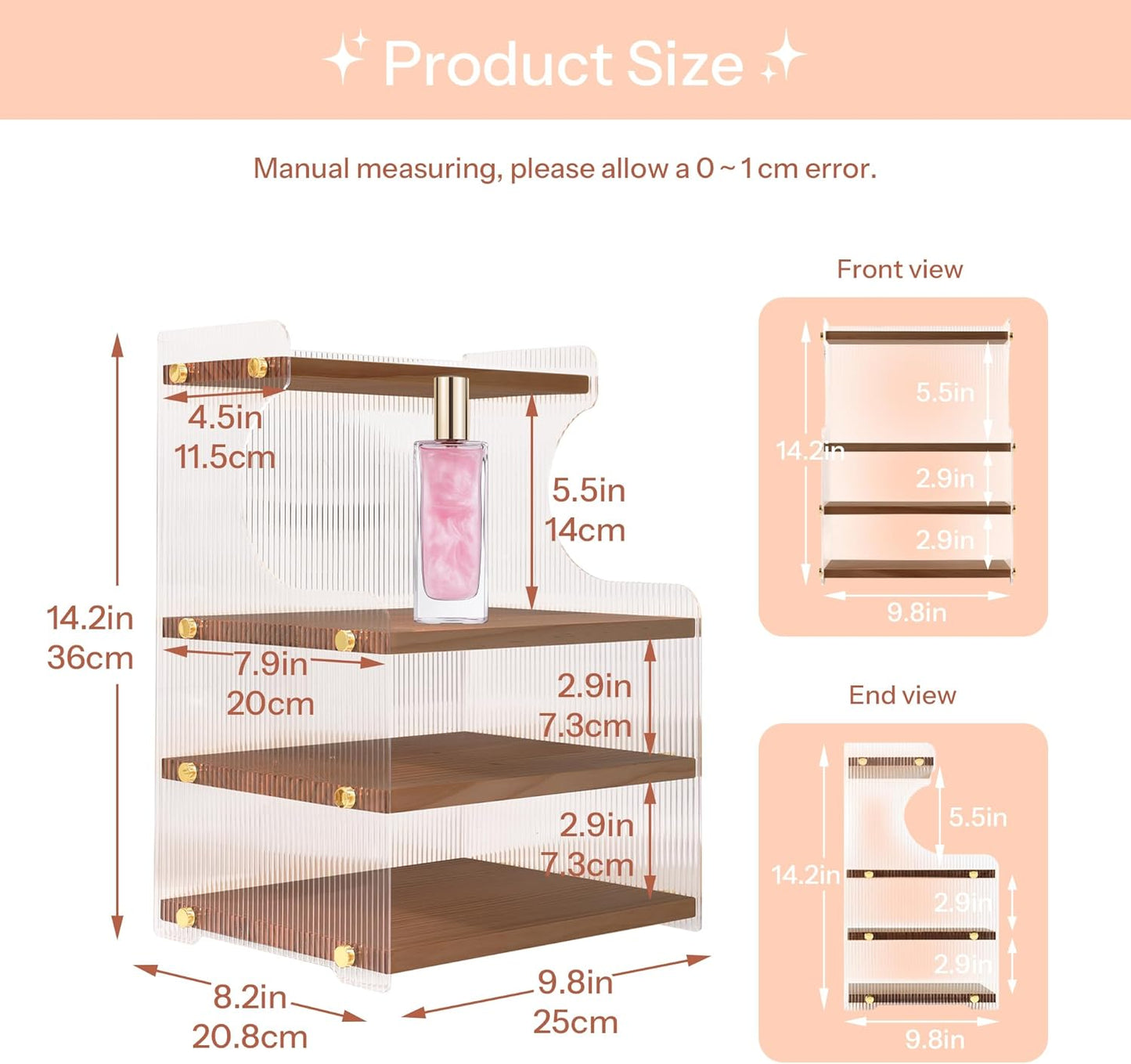 Coffee Mug Holder Wooden Cup Station Organizer 4-Tier Cup Holder for Coffee Bar Mug Display Rack for Countertop Mug Holder Shelf for Home Kitchen Wood