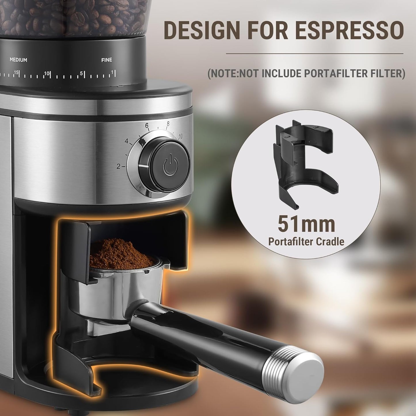 Coffee Grinder, Electric Conical Burr Grinder with 30 Grind Settings for 2-12 Cups, Adjustable Burr Mill for Home Use