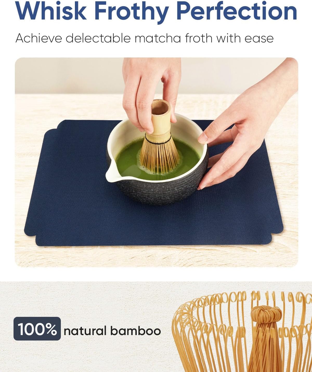 7 Pcs Matcha Kit Set, Matcha Whisk and Bowl with Spout, Powder Sifter, Whisk Holder, Bamboo Scoop and Scoop Rest, Perfect Prepare Tools for Making Matcha Tea (Charcoal Grey)